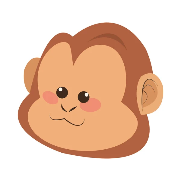 Monkey face cartoon ikonen — Stock vektor