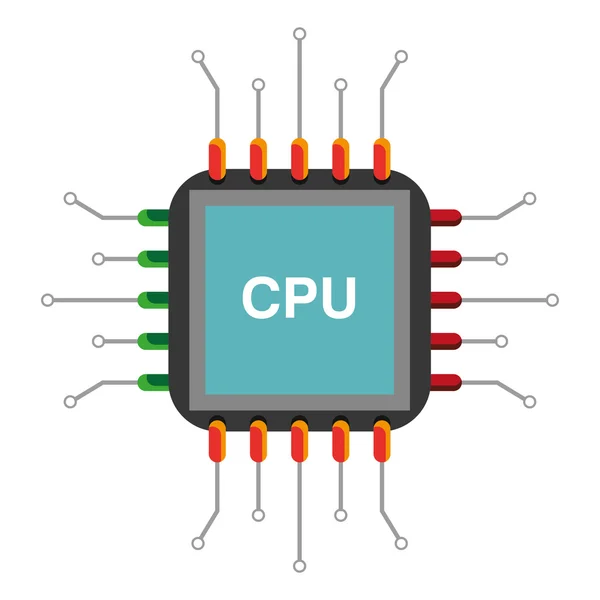 Ikon cpu sederhana - Stok Vektor