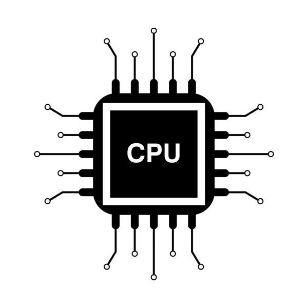 Semplice icona cpu — Vettoriale Stock