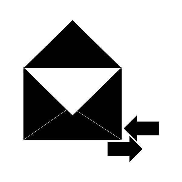 Envelope com entrada e saída de seta ícone — Vetor de Stock
