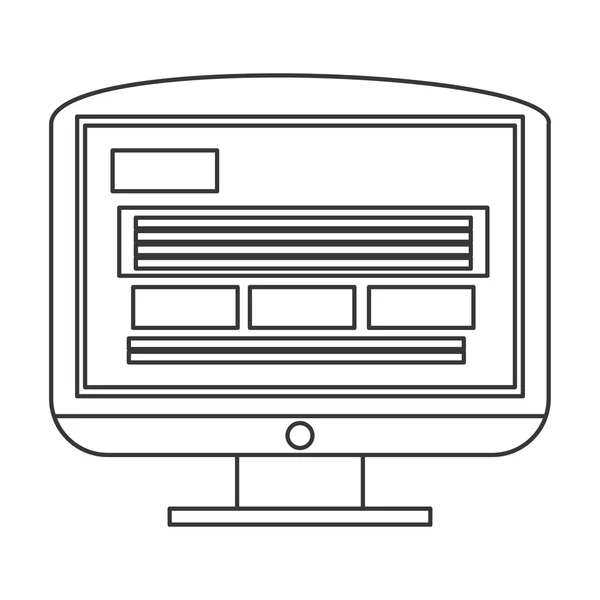 Computermonitor pictogram — Stockvector