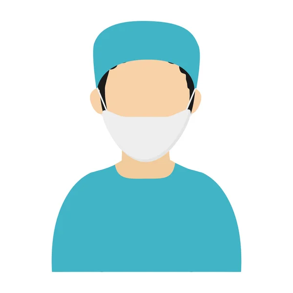 Mediziner oder Arzt mit Chirurgie-Outfit-Ikone — Stockvektor