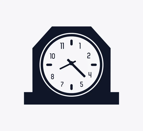 Silhouette-Uhr-Symbol. Zeitgestaltung. Vektorgrafik — Stockvektor