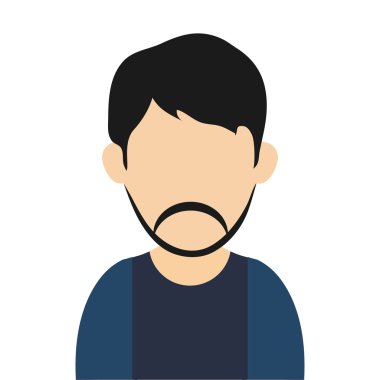 adam siyah saç ve sakal avatar simgesi olan