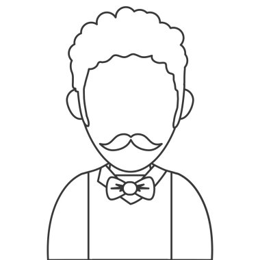 kıvırcık saçları ve bıyığı avatar simgesi olan adam