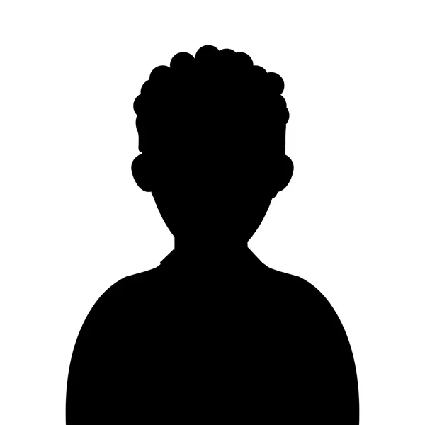 Homme portrait silhouette icône — Image vectorielle