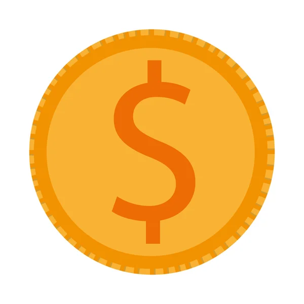 Moneda con símbolo del dólar icono — Vector de stock