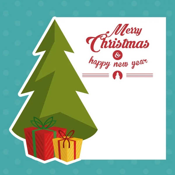 Ikonę drzewa sosnowego. Merry Christmas design. grafika wektorowa — Wektor stockowy