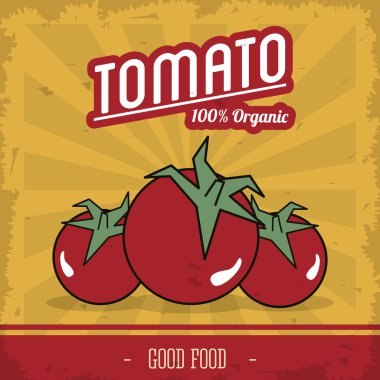 Domates simgesi. Menü ve yemek tasarımı. Vektör grafiği