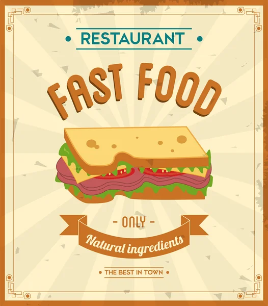 Icono de sándwich. Menú y diseño de alimentos. Gráfico vectorial — Vector de stock