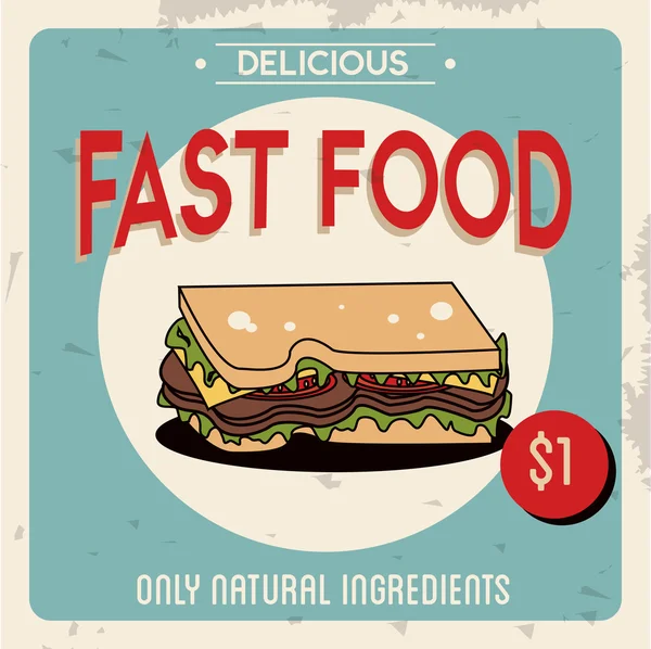 Icono de sándwich. Menú y diseño de alimentos. Gráfico vectorial — Archivo Imágenes Vectoriales