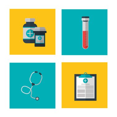 simge çerçeve üzerinde ayarlayın. Tıbbi ve Sağlık tasarımı. Vektör grap