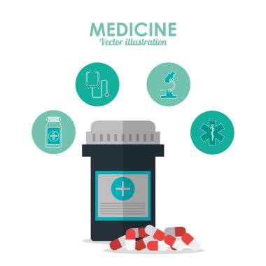 tıp simgesi. Tıbbi ve Sağlık tasarımı. Vektör grafiği