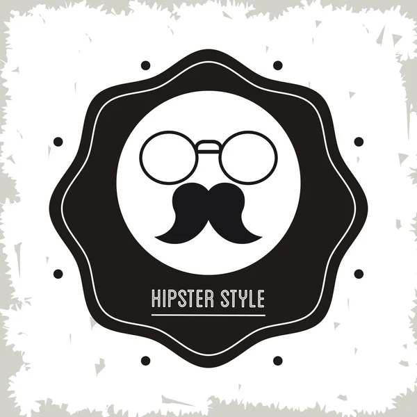 Óculos e bigode ícone. Design de estilo Hipster. Gráfico vetorial —  Vetores de Stock