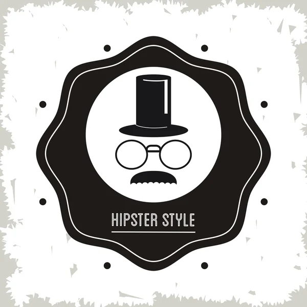 Óculos, bigode e chapéu ícone. Design de estilo Hipster. Vector gra —  Vetores de Stock
