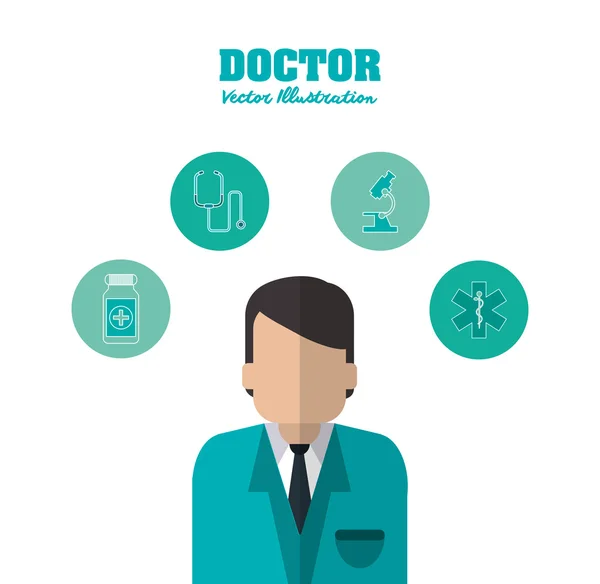 Doktor simgesi. Tıbbi ve sağlık tasarım. Vektör grafiği — Stok Vektör