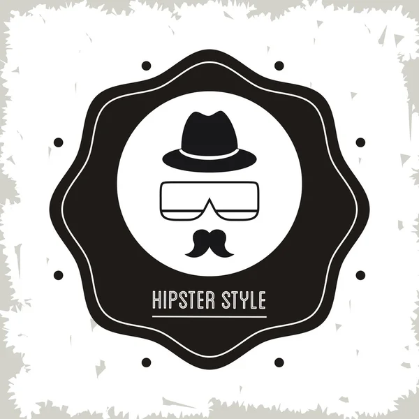 Brille, Schnurrbart und Hut. Hipster-Design. Vektorgras — Stockvektor