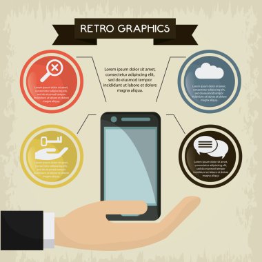 Bilgi grafikleri simgesi. Retro tasarım. Vektör grafiği