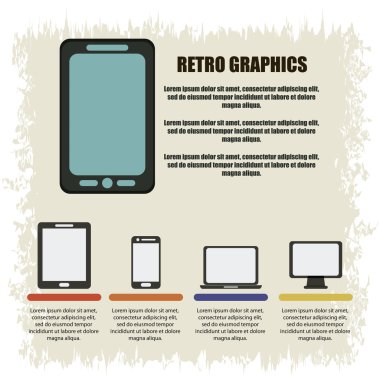 Bilgi grafikleri simgesi. Retro tasarım. Vektör grafiği