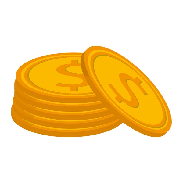 Pictogram van de stapel van munten — Stockvector