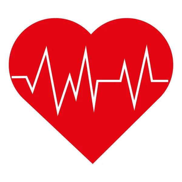 Corazón con icono de cardiograma — Vector de stock