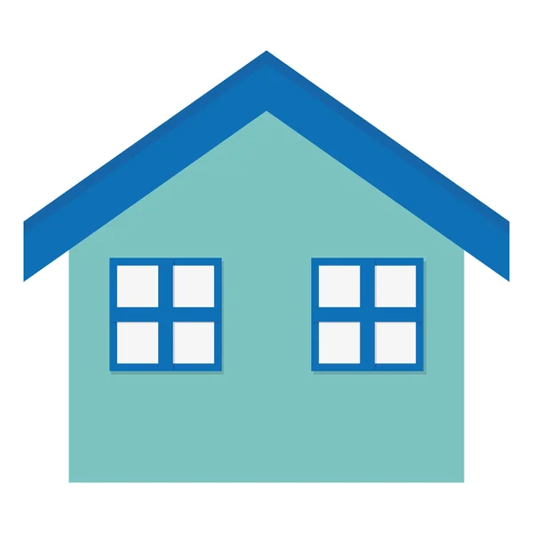 Huis met twee windows-pictogram — Stockvector