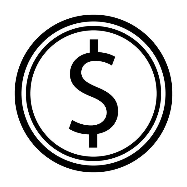 Κέρμα με το εικονίδιο του δολαρίου — Διανυσματικό Αρχείο