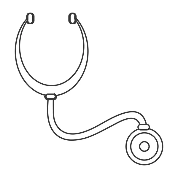 Ikona pojedynczy stetoskop — Wektor stockowy