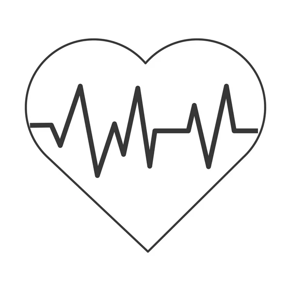 Corazón con icono de cardiograma — Vector de stock