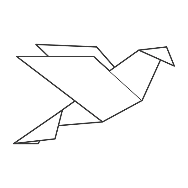 Origami uccello icona — Vettoriale Stock