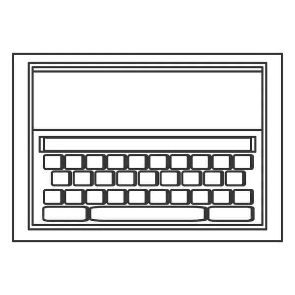 Tableta con teclado en el icono de pantalla — Archivo Imágenes Vectoriales