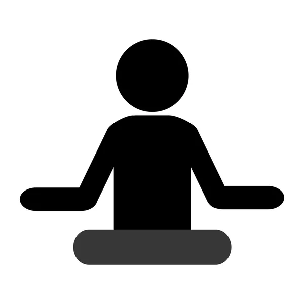 Kişi meditasyon sembol simge — Stok Vektör