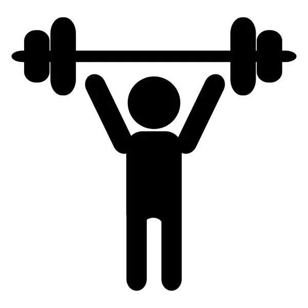 Persoon hijs barbell pictogram pictogram — Stockvector