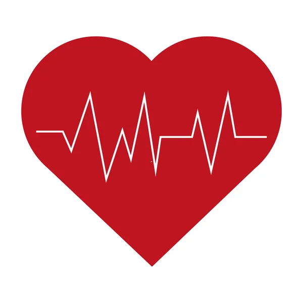 Hart met cardiogram pictogram — Stockvector