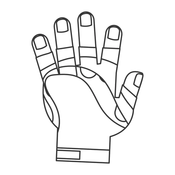 Peso levantamiento guantes icono — Vector de stock