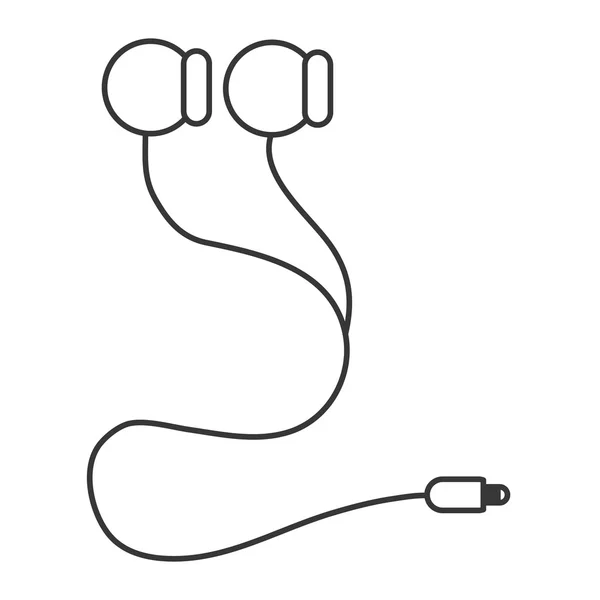 Kopfhörer mit Kabel-Symbol — Stockvektor