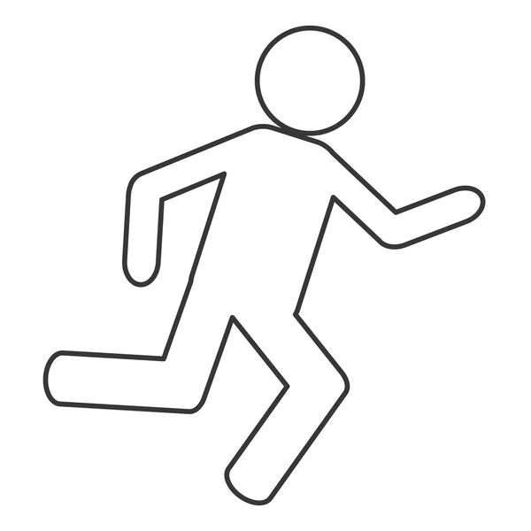 Persona ejecutando icono de pictograma — Vector de stock