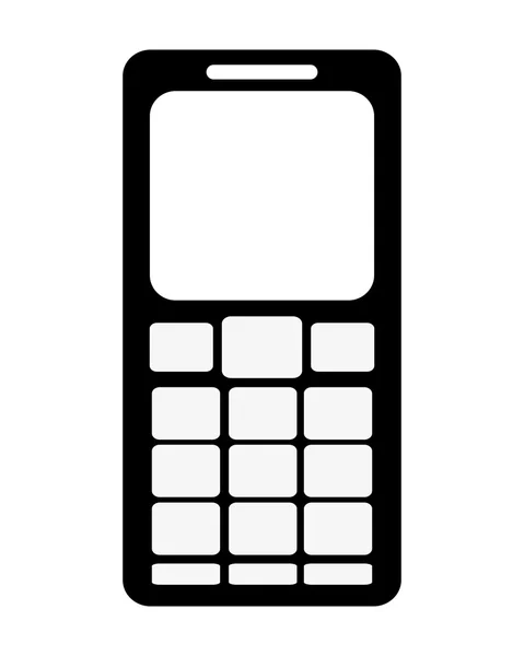 Cellphone met verschillende knoppen onder scherm pictogram — Stockvector
