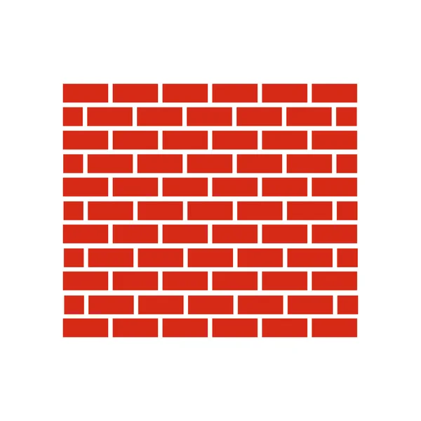 Red brick wall icon — Stock Vector