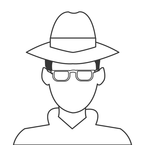 Icono de detective o espía — Vector de stock