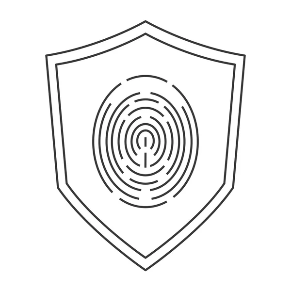 Shield with fingerprint icon — Stock Vector