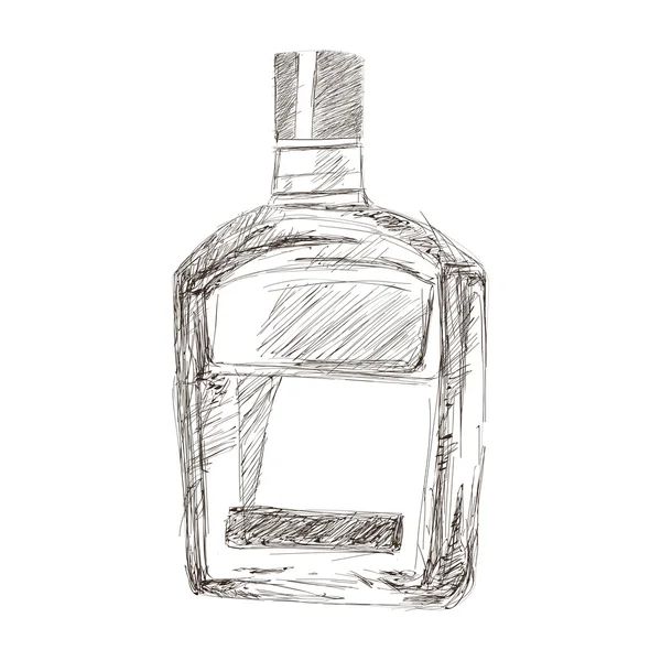 Ícone de esboço garrafa de licor — Vetor de Stock