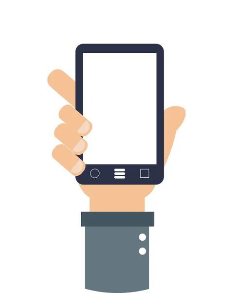 Hand met cellphone pictogram — Stockvector