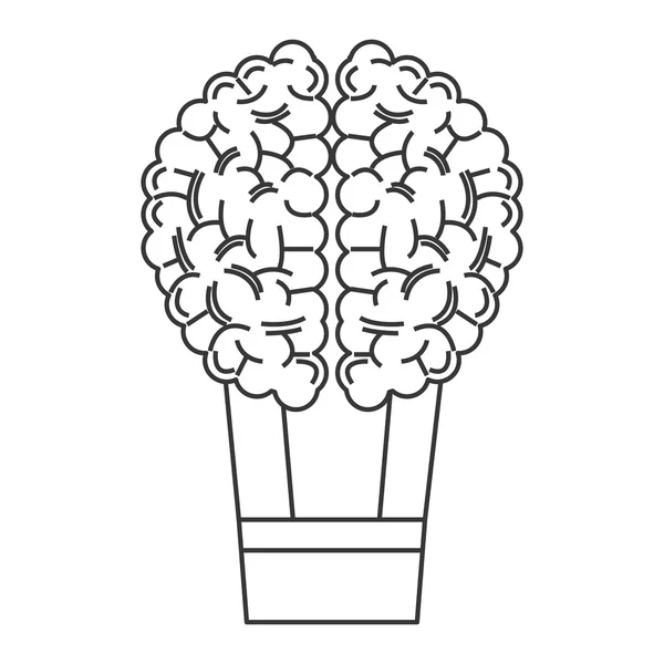 Cérebro humano ícone balão de ar quente —  Vetores de Stock