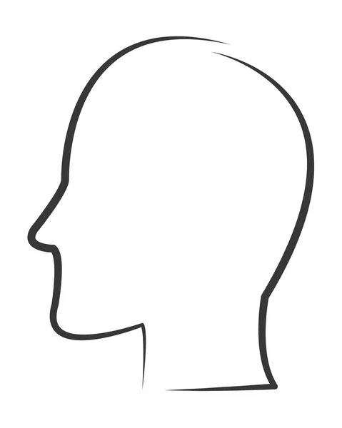 Head profile outline icon — Stock Vector