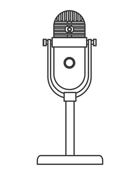 Icône de microphone vintage — Image vectorielle
