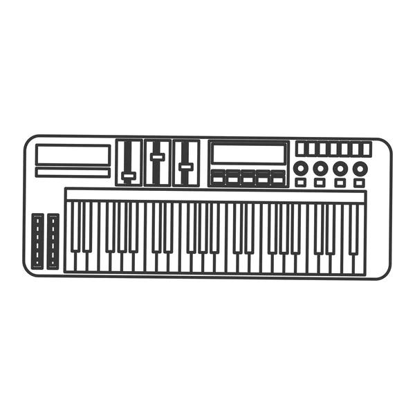 Icona tastiera pianoforte elettronico — Vettoriale Stock