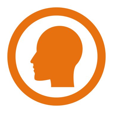 Daire simgesi içinde baş profili