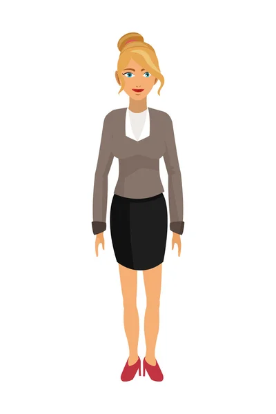 Blonde business woman icon — Stock Vector
