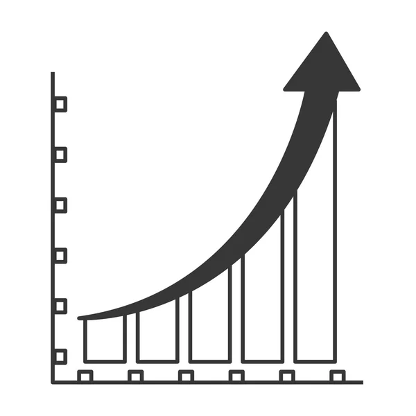 Gráfico con icono de flecha — Vector de stock